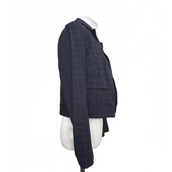 Rachel Roy Women's Navy Blue Cropped Blazer with Windowpane Check ๐ - Picture 5 of 8